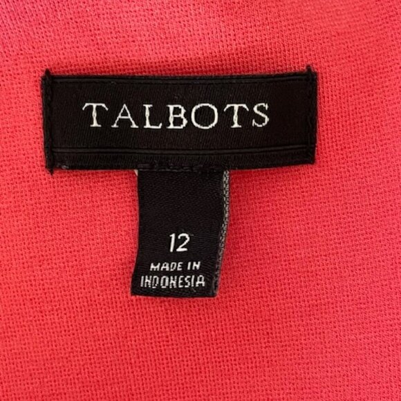 TALBOTS Color Block Sleeveless Knit Sheath Dress Red Coral Maroon - Picture 11 of 15
